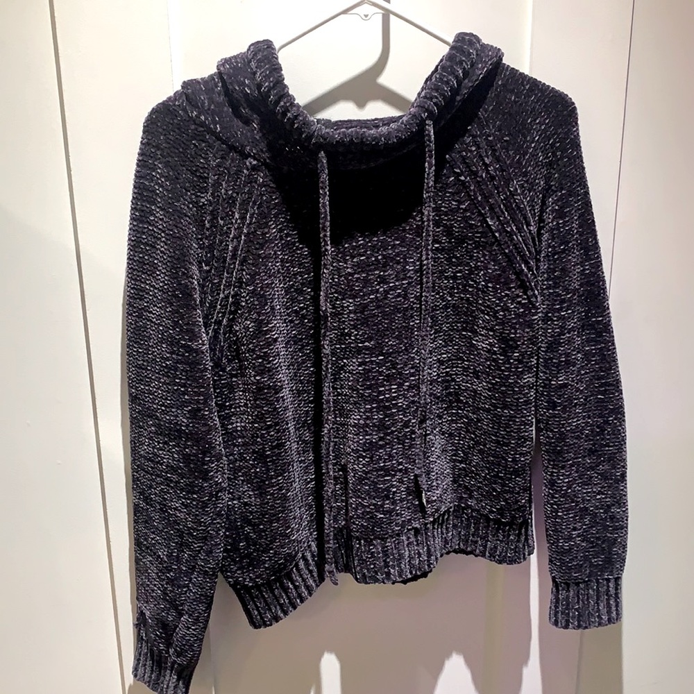 Blue-purple small gap hoodie, very soft